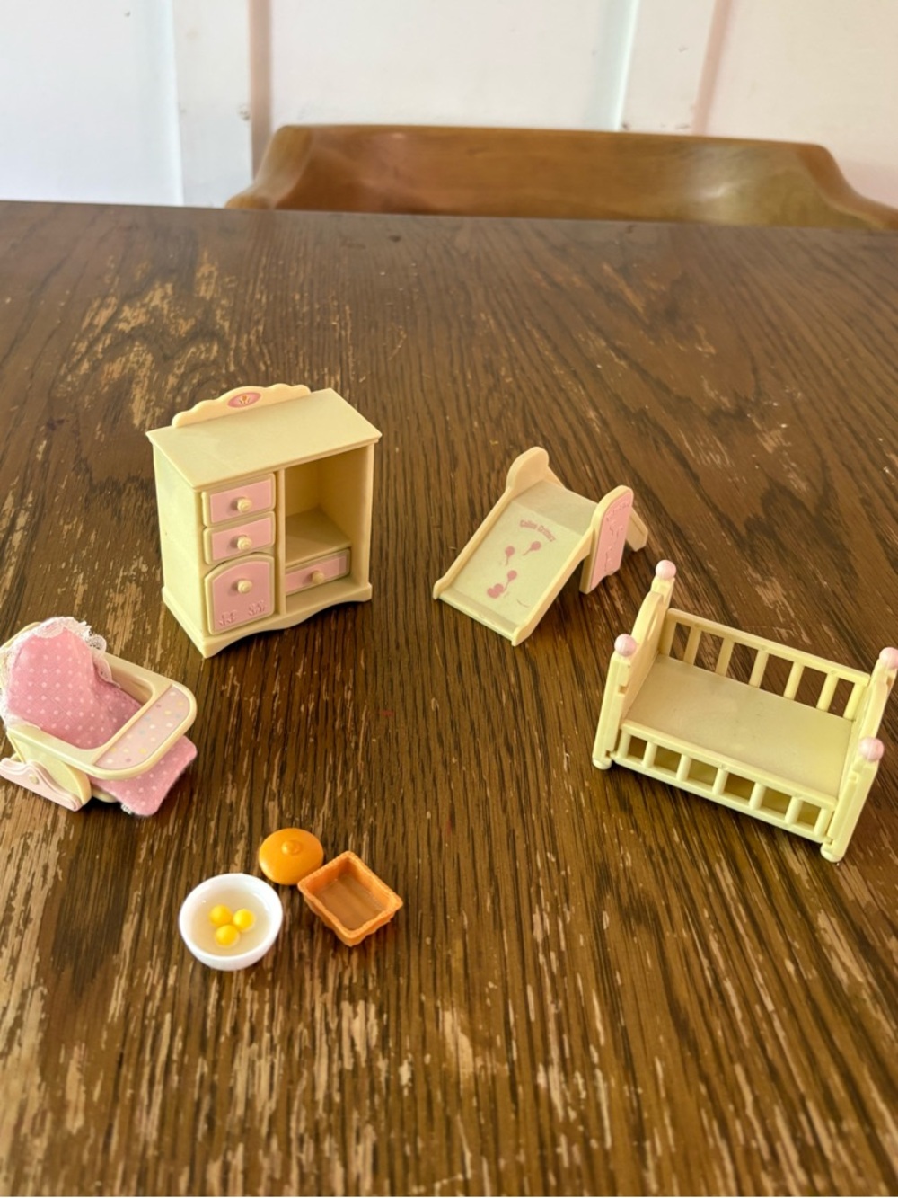 Calico Critters Babies furniture and things- crib, slide, chair